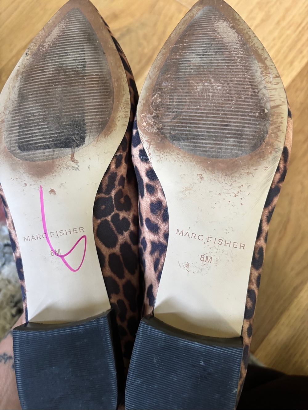 Marc Fisher pointed toe leopard print penny loafers womens 8 - Picture 5 of 6